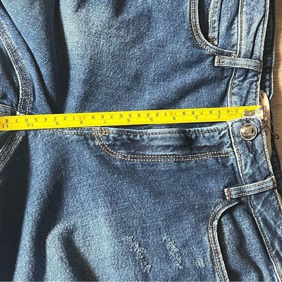 Guess Girly High Rise Waist Straight Ankle Denim Jean Leather Patch 29 x 27.5” - Picture 8 of 14